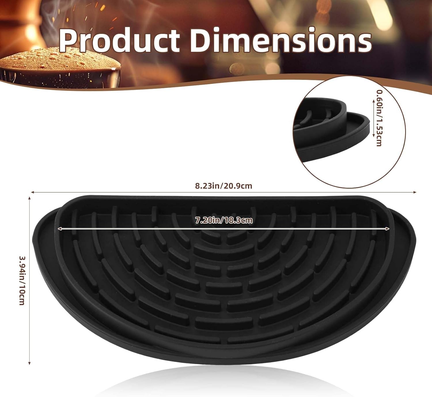 Coffee Drip Tray Compatible with Hamilton Beach 45 Cup, BPA-Free Heat-Resistant Non-Slip Silicone Drink Dispenser Spill Mat for Coffee Maker Urn Countertop Bar Thermal Carafe(Black)