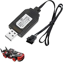 7.4V USB Charger Cable with SM-4PIN Plug Connector for 2S 7.4V LiPo Battery 1000mA, Compatible RC Car, RC Boat, Airplane, Drone, Remote Control Models (1PCS)