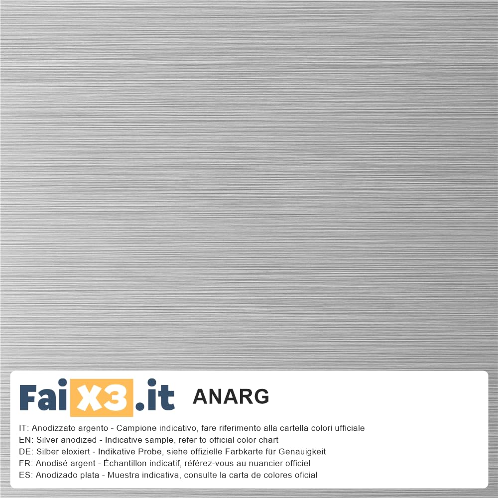 FaiX3.it - Quadratisches Hohlprofil 51x51x2 mm aus Aluminium, silber eloxiert, Länge 2000 mm