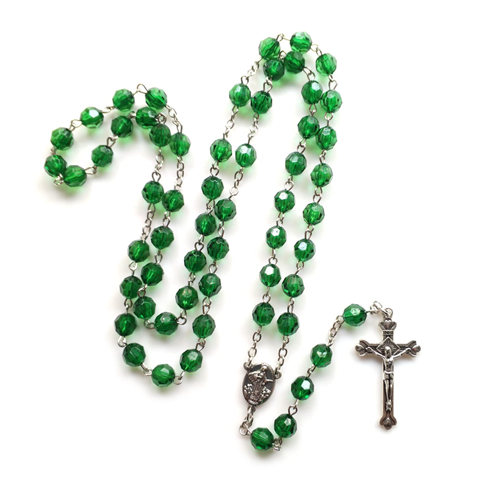 PANGBOER Catholic Acrylic Beads Rosary Necklace Pendant Fashion Religious Jewelry Women Unisex Baptisms Player Necklace Men