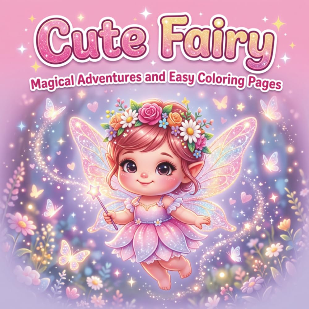 Cute Fairy : Magical Adventures and Easy Coloring Pages: Adorable Kawaii Fairies, Magical Worlds, and Easy Coloring Pages For girls , Fantasy World (Cute Coloring Collection)