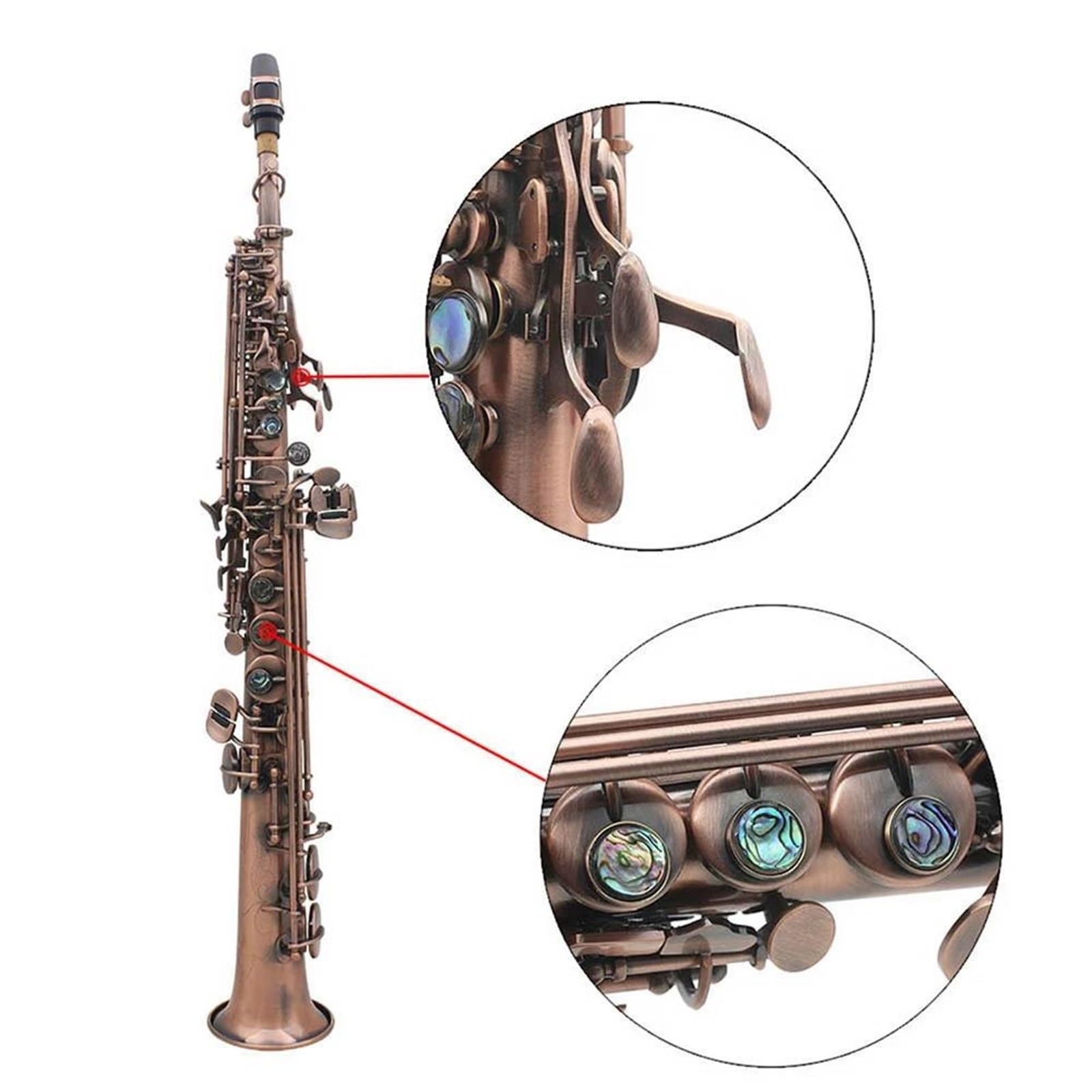 Saksofon Saksofon Sopranowy Bb Saksofon Instrument Dęty Drewniany Z Rękawiczkami Akcesoria Saksofonowe