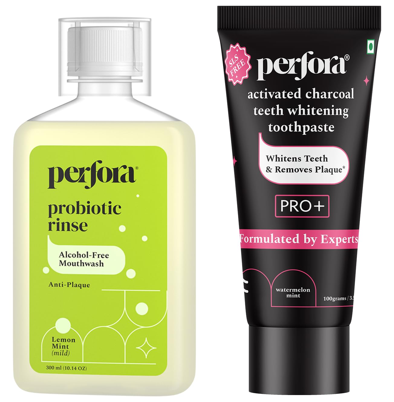 Perfora Teeth Whitening Kit | Activated Charcoal Teeth Whitening Toothpaste | Alcohol-Free Mouthwash - Lemon Mint | Vitamin Enriched SLS & Fluoride Free | SLS Free & Made Safe Certified | Pack of 2 (B0CCRP7ZSM) Amazon Price History, Amazon Price Tracker
