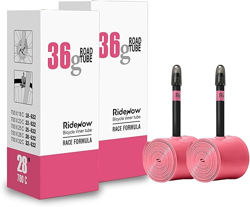 Miniatura 9 de 2 Pack Ridenow TPU Inner Tube 700 x 18-32c/32-47c Super Light for Road Bike Gravel Tubes with 45mm/65mm/85mm Presta Valves (Include Repair Patch Kit)
