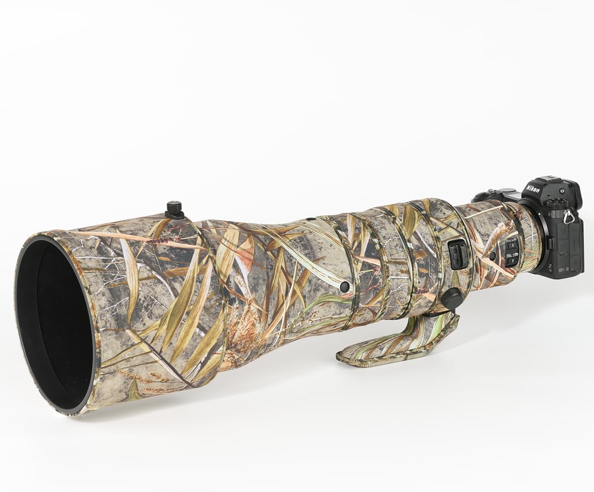CHASING BIRDS Lens Camouflage Waterproof Coat for Nikon Z 600mm f/4 TC VR S Rainproof Lens Protective Cover Version IV (New Reed Camouflage)