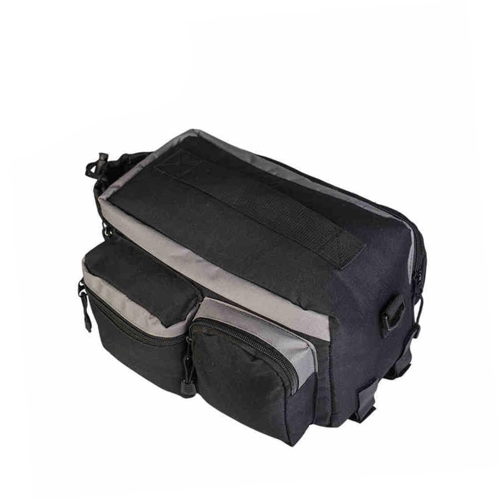 VICASKY Borsa Posteriore per Bici in Poliestere Nero, Grande Capienza | Scomparto Principale, 3 Tasche Laterali e Tasca Porta Borraccia, Tracolla Regolabile, Resistente alle Intemperie