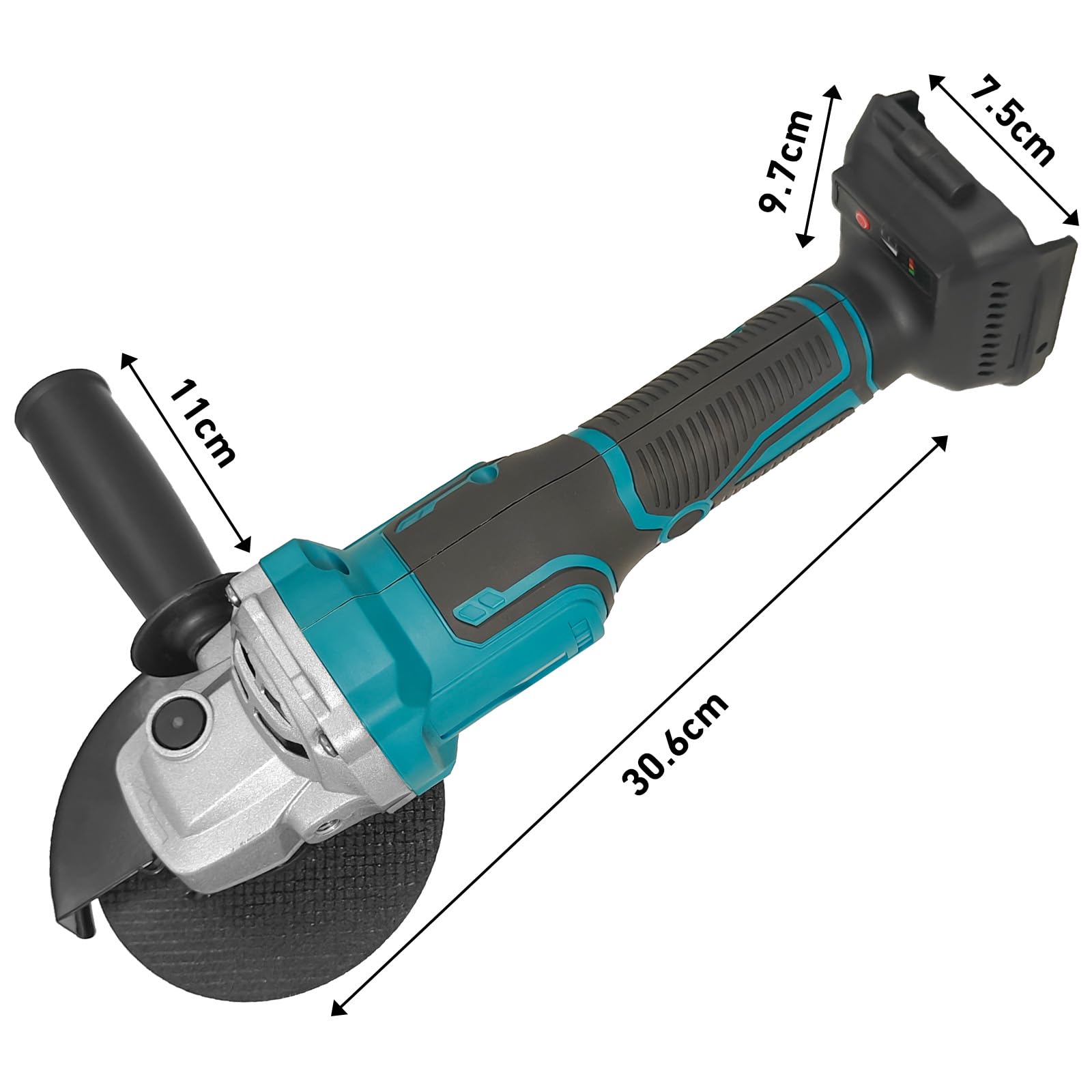 Akku Winkelschleifer Set mit 2×5500mAh Akku & Ladegerät und 14 Zubehörteile, 125mm Akku Flex für 18V Makita Akkus, Bürstenlon Trennschleifer Zum Schneiden, Schleifen, Polieren (10000 U/min)