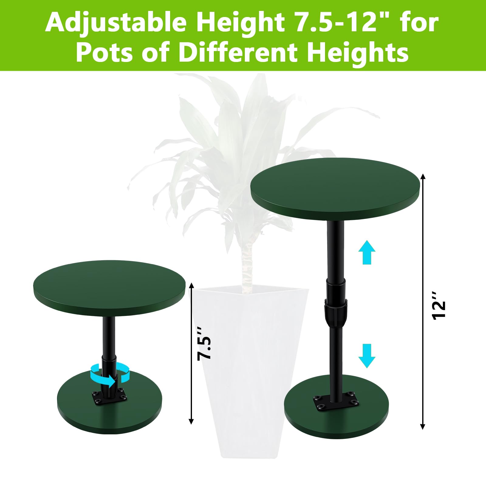 Axcoix Confezione da 2 rialzi per piante regolabili in altezza per vasi interni, inserti per vasi grandi, riempitivi per vasi alti e rotondi (base o parte superiore da 15,2 cm, 20,3 cm, 25,4 cm)