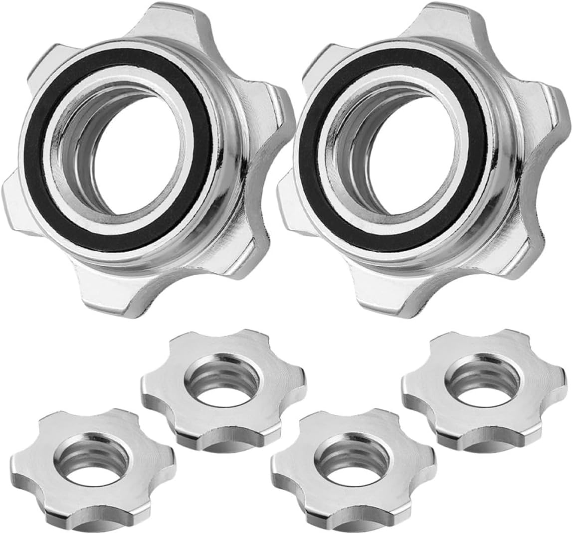 Didiseaon Universal Self Locking Barbell Security Nuts 6 Piece Cast Iron