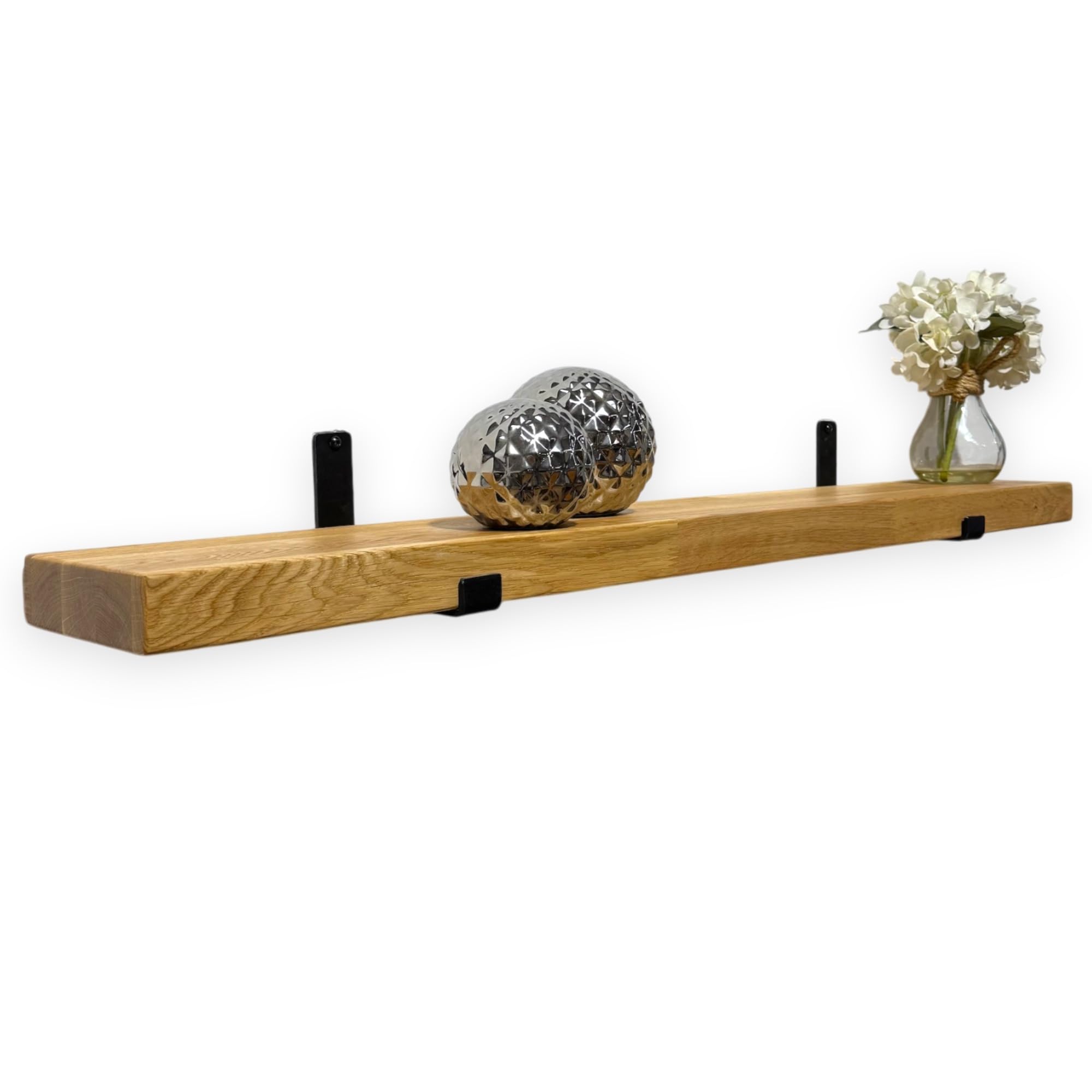 MKGT Oak Floating Shelf, Wooden Solid 40mm Kitchen Ledge for Home Decor (120 cm)