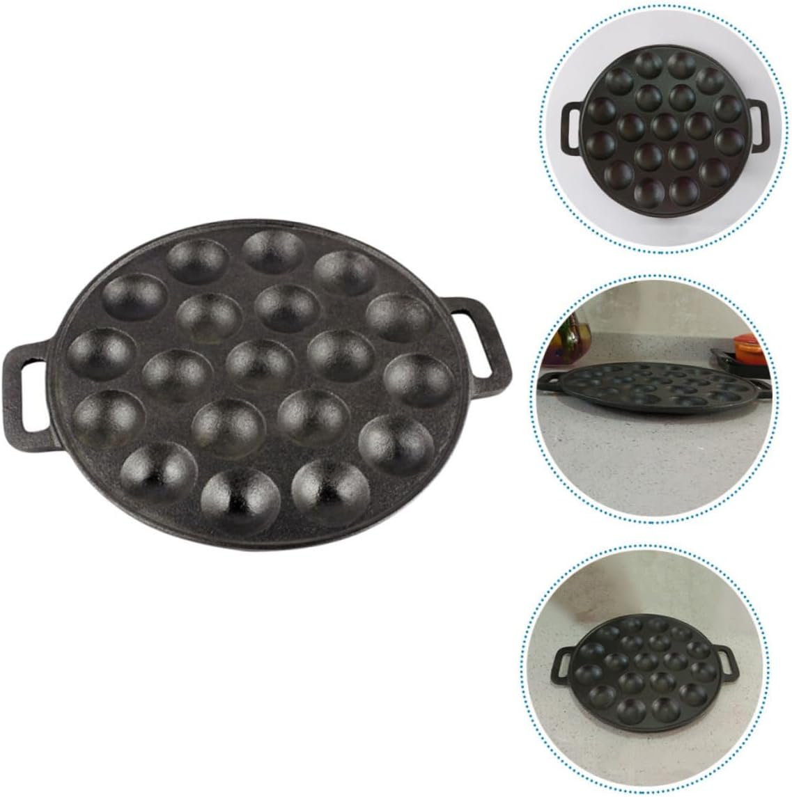 STOBAZA Cast Iron Pot Baking Dish Escargot Plate for Oven Iron Escargot Serving Dish