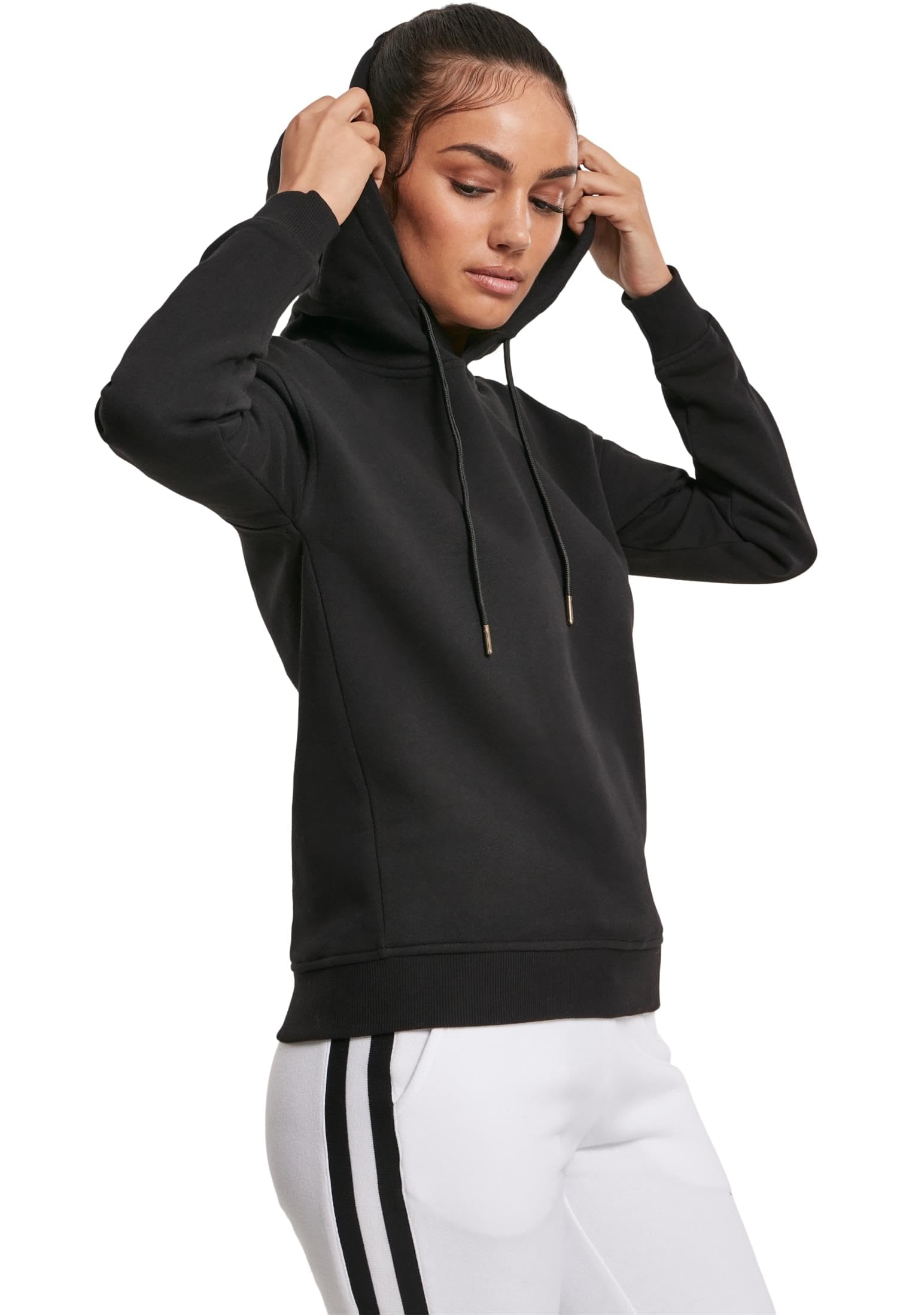 Urban Classics Women's Ladies Hoody Hooded Sweatshirt, Black, S