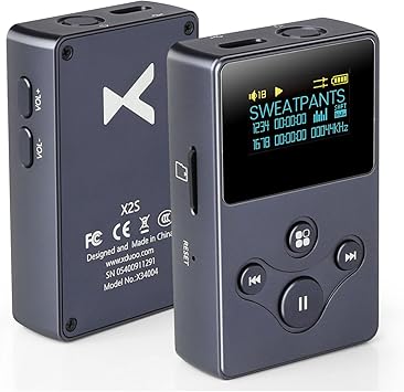 xDuoo X2S Hi-Res Lossless Portable Music Player - DSD128 PCM 24Bit/192k, 128GB, 6 Bands of EQ, Rail to Rail Op-amp, OLED Screen