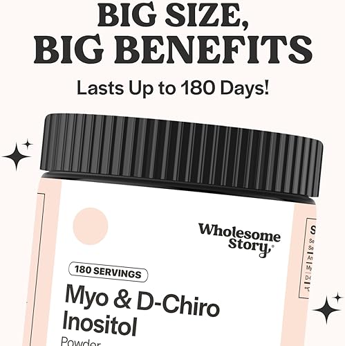 Miniatura 4 de Suplemento en polvo de mio-inositol y D-Chiro inositol para mujeres  Equilibrio hormonal y apoyo saludable de la función ovárica  Vitamina B8  Gran