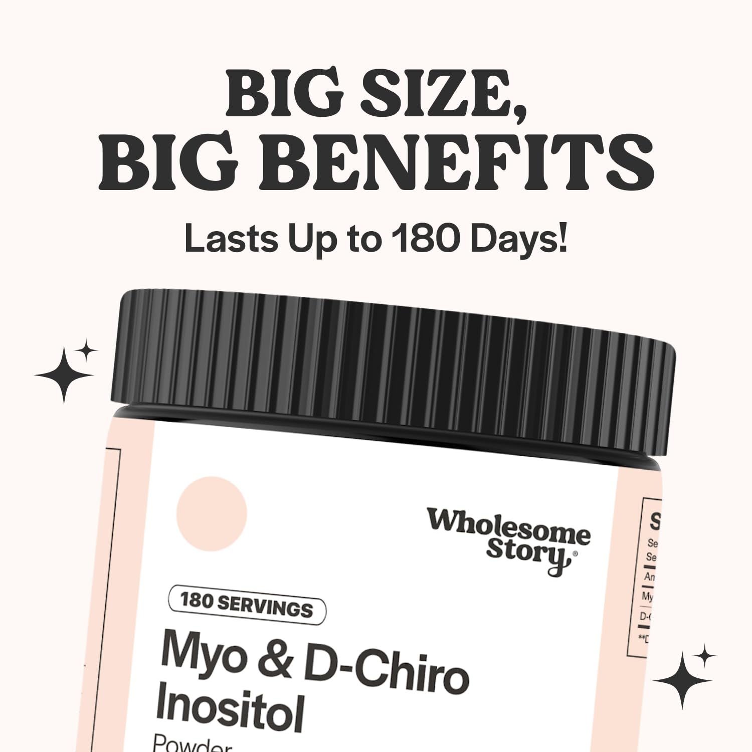 Myo-Inositol & D-Chiro Inositol Supplement Powder for Women | Hormonal Balance & Healthy Ovarian Function Support | Vitamin B8 | Great Alternative to Capsules | 40:1 Ratio | 180 Servings