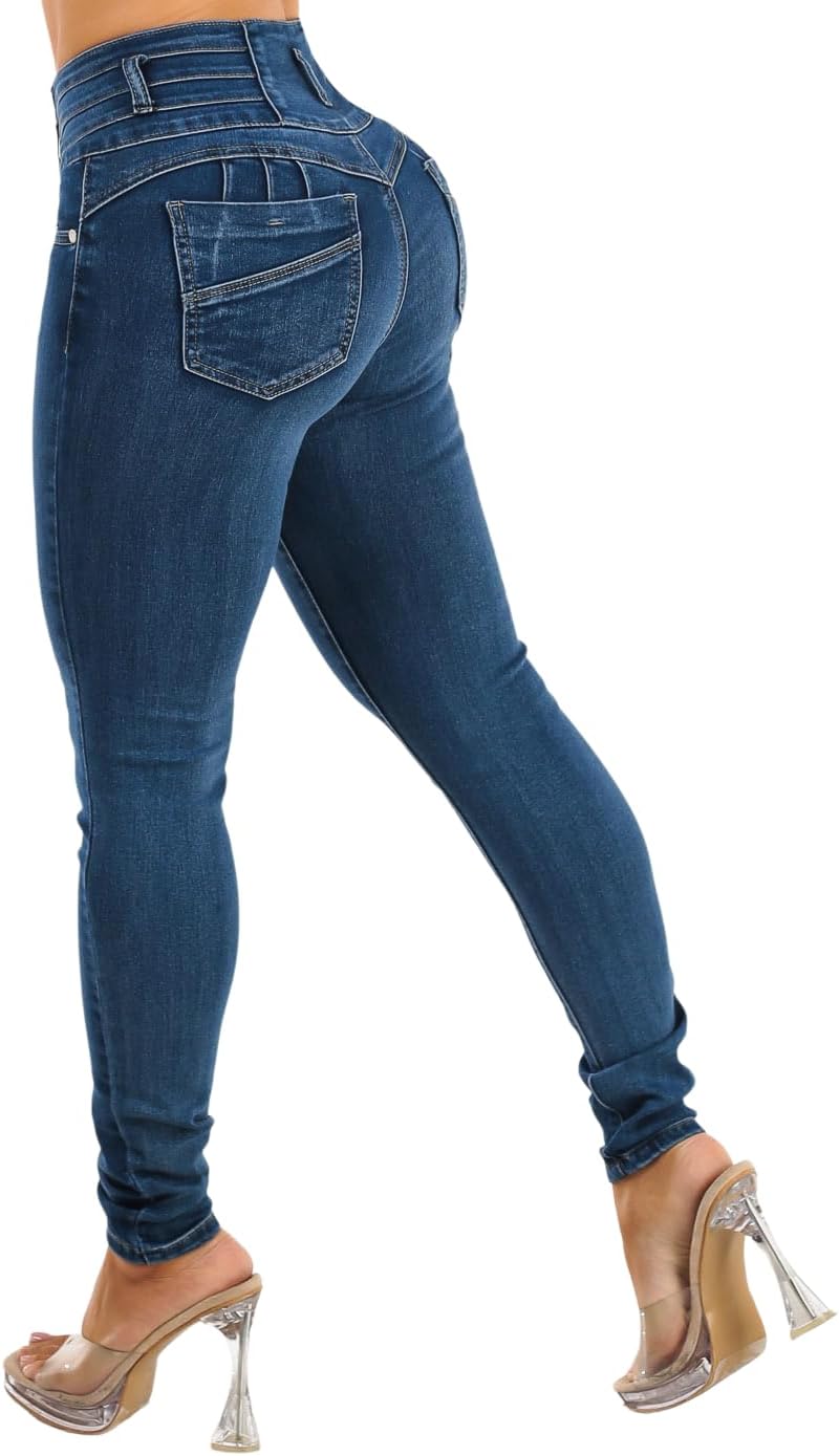 Moda Xpress High Waisted Butt Lifting Jeans for Women - Colombian Skinny Jeans Levanta Cola