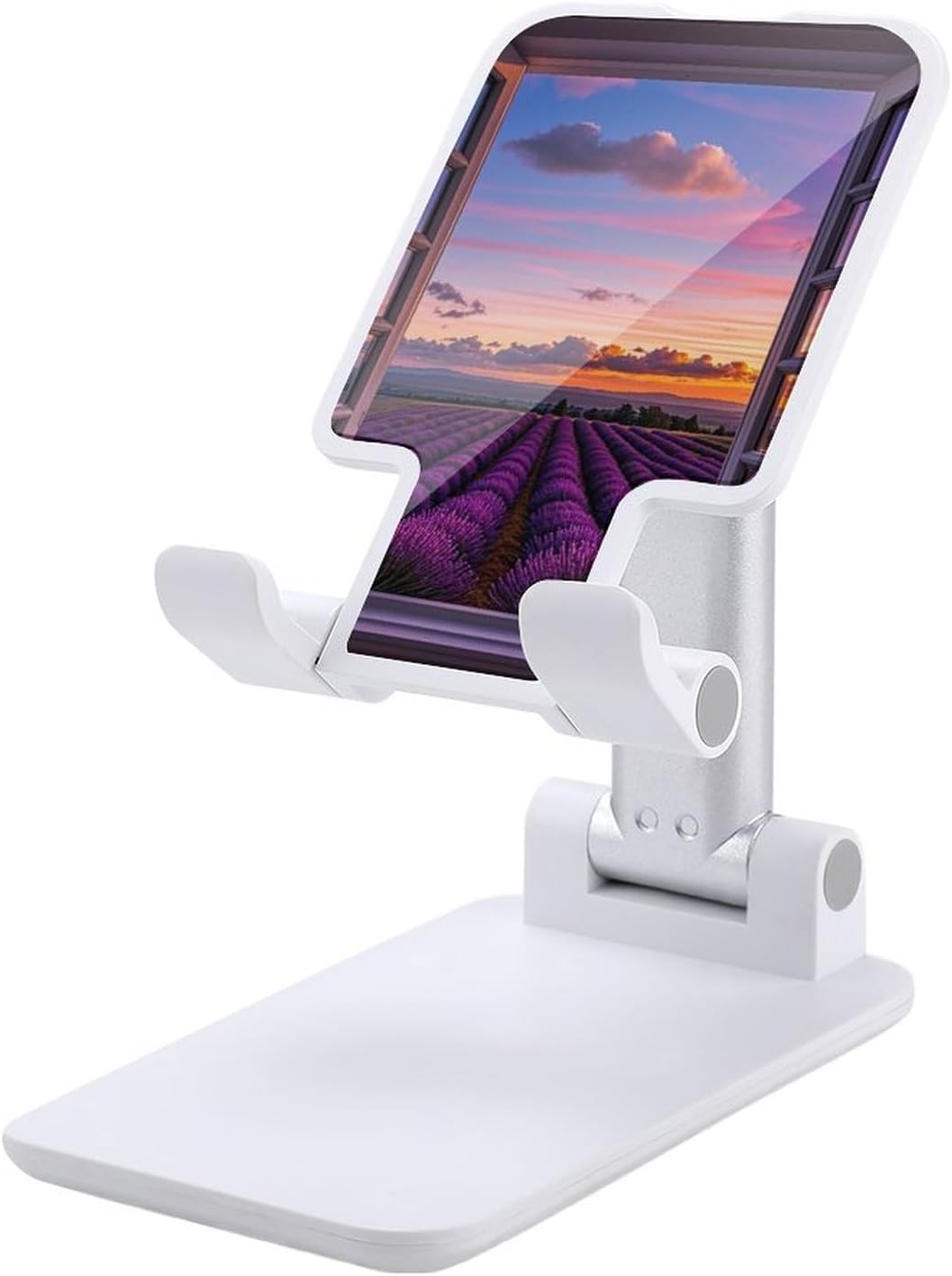 Purple Sunset Lavender Flower Folding Cell Phone Stand, Portable Phone Holder