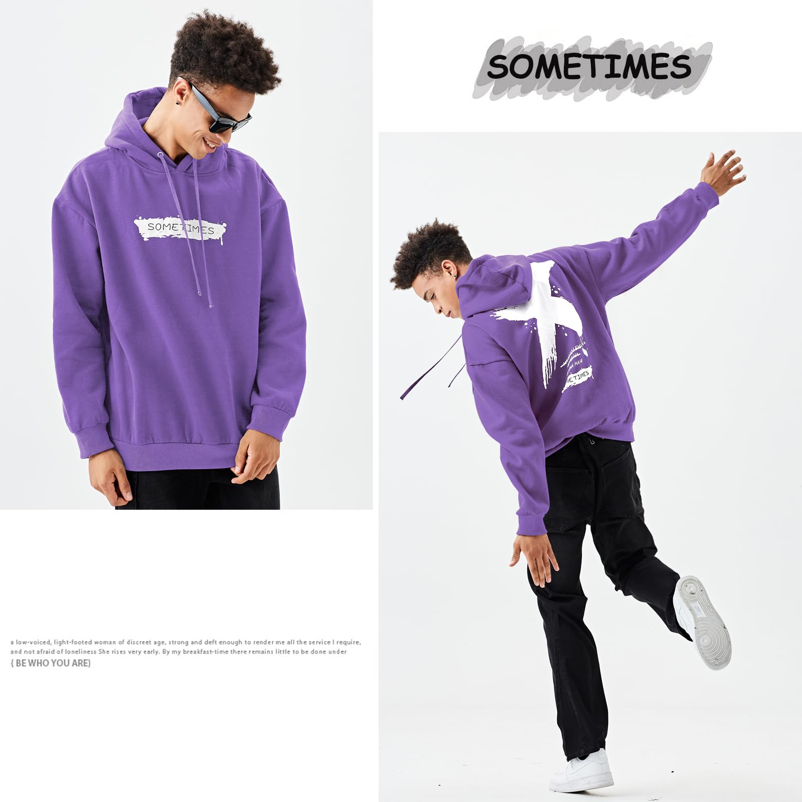 Moshtashio Felpa Uomo con Cappuccio Unisex Hip Hop a Maniche Lunghe Sweatshirt Pullover Uomo Felpe Stampa di Lettere Hoodie Uomo Autunno Inverno