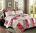Coast to Coast Quilts for Queen Bed, Lightweight 3-Piece Queen Quilt Set, Soft Bedspread Queen Size- Floral Patchwork Coverlet (Berkshires, Full/Queen)