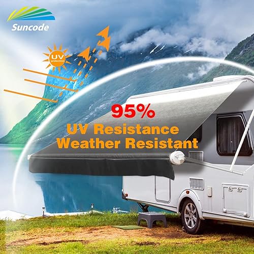 Miniatura 2 de Suncode - Toldo de repuesto para autocaravana, universal e impermeable, para exteriores, para cámper o casa rodante, vinilo prémium, 15 pies (tela