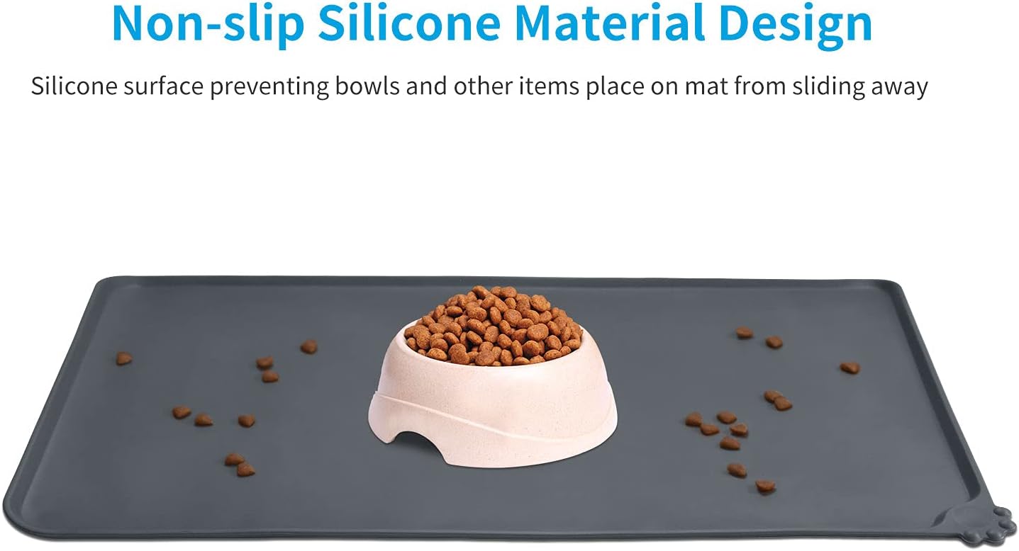 AUDWUD Silicone Waterproof Dog Cat Pet Feeding Mats,Anti-Slip Pet Bowl Mats, Pet Feeding Mat : Pet Supplies