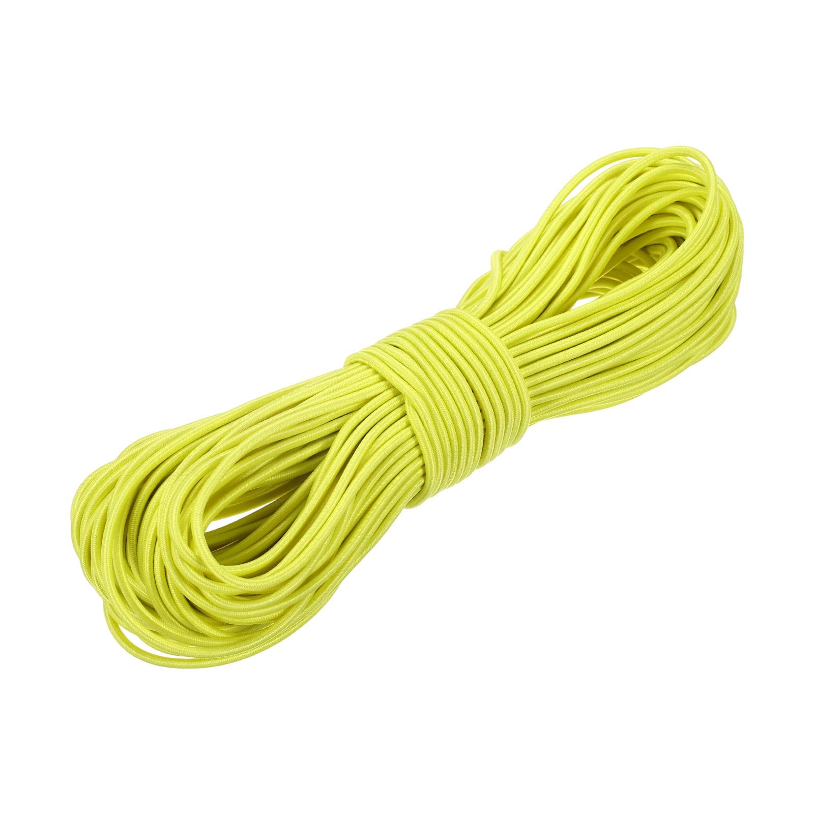 Cordón elástico de poliéster amarillo limón de 3/32 pulgadas y 98 pies para bricolaje