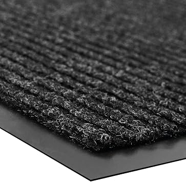 UNIMAT Traffic Guard Door Mat, 3 x 5 , Heavy Duty Waterproof Doormat, Stain and Fade Resistant Welcome Mats, Durable Rubber Backing, Low Profile Entryway Rug, Shoe and Boot Scraper, Black