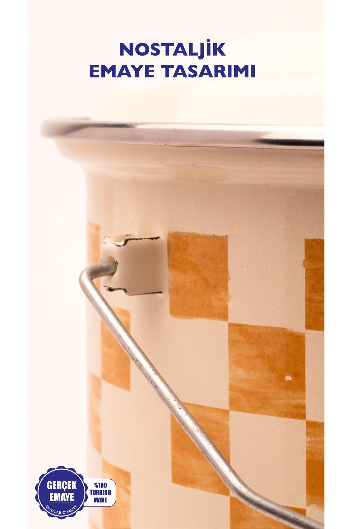 Beige Emaye Bakraç 22 Cm 5 Litre
