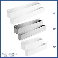 Vista 7 de GRIDMANN Riel de velocidad de doble nivel de 32 pulgadas - Soporte para botellas de licor de acero inoxidable para barras
