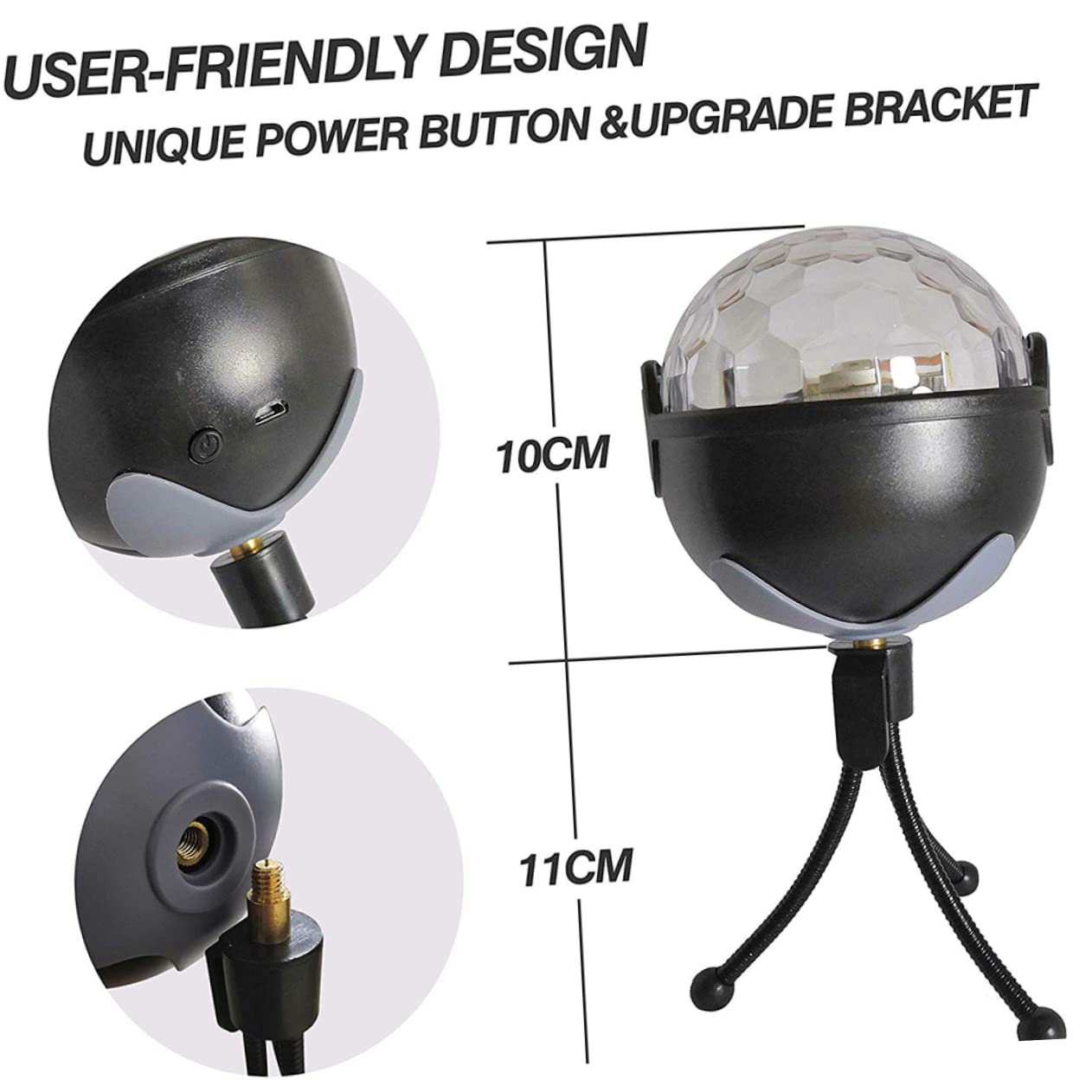 Yardenfun Battery Operated Led Disco Ball Lights Projector Light for Stage Party Ktv