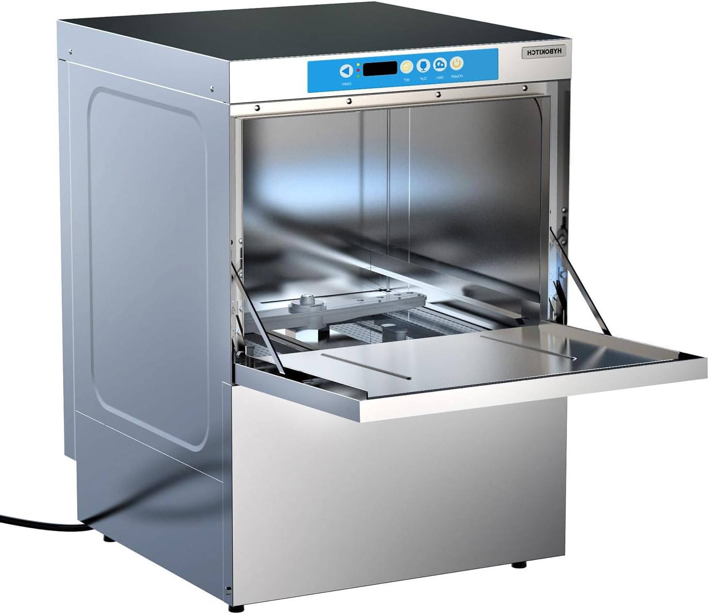 High-Temp Rack Undercounter Dishwasher, 20-40 Racks/hr, Stainless Steel, 208-240v, 1 Phrase, Commercial Dishwasher Glasswasher with Plug, Fits for American Cafe Resturant Bar etc