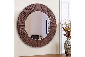 Chende 30" Round Bronze Mirror: Adorn Your Space with Timeless Elegance