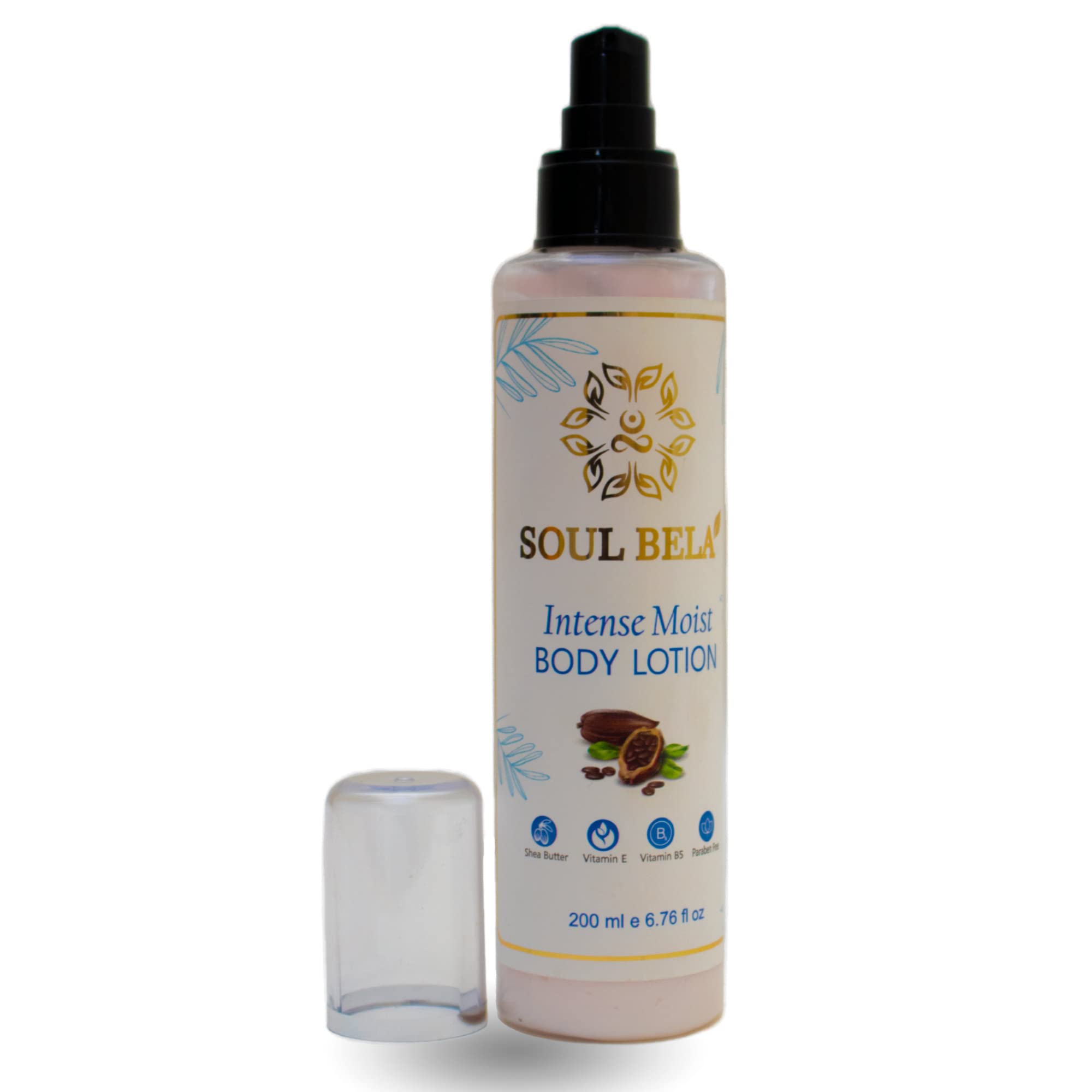 Intense Moist Body Lotion with Shea Butter, Vitamin E & B5 | Skin feels soft |Deep Hydration | Non Sticky Moisturisation | SLS & Paraben Free | For Men and Women (200Ml, Pack Of 1)