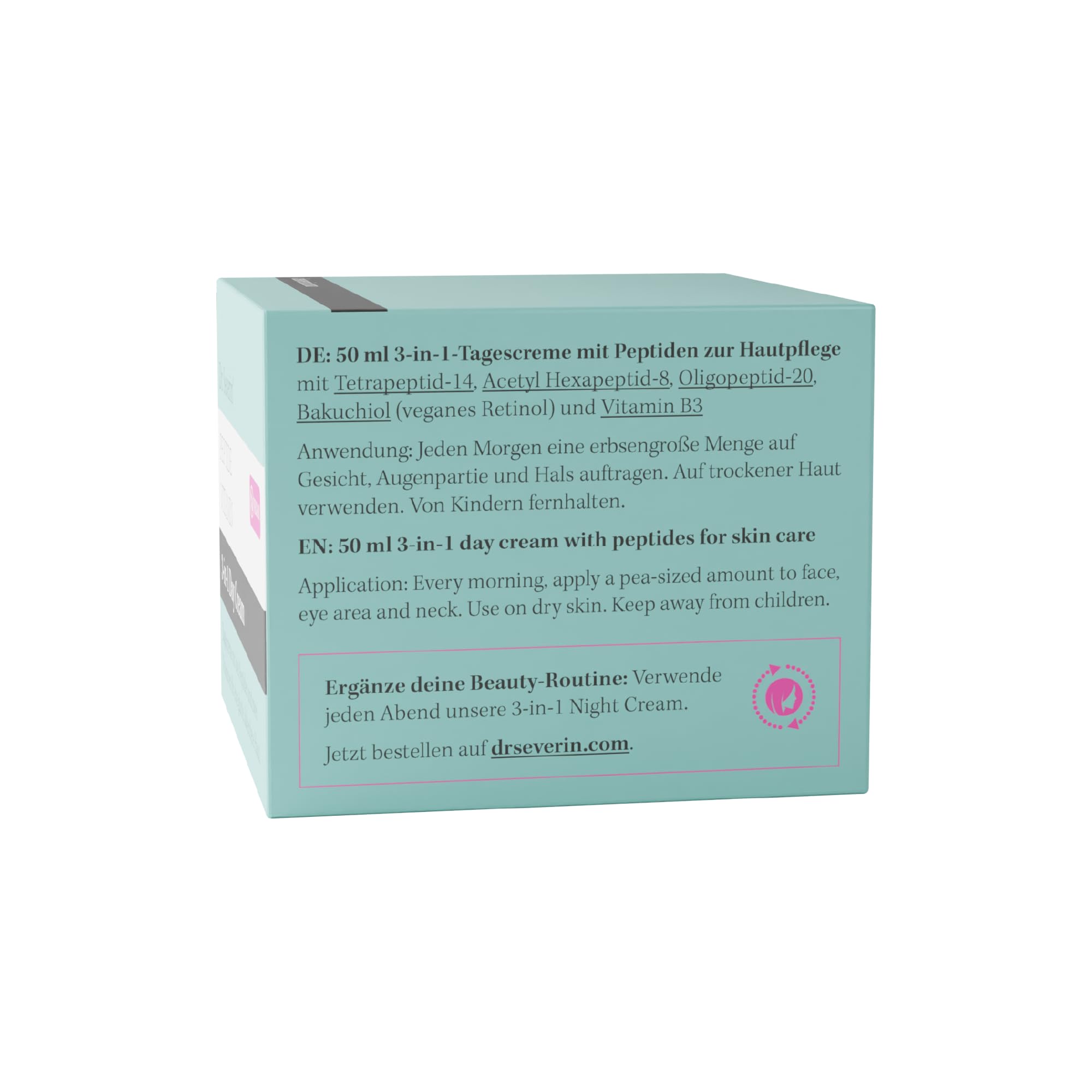Dr. Severin Peptide Vitamin 3-in-1 Day Cream 50 ml I Formel mit vegan Retinol (Bakuchiol), Niacinamide (Vitamin B3) und Hyaluronsäure I Anti-Aging Gesichtscreme I Lifting Effekt I Tagescreme