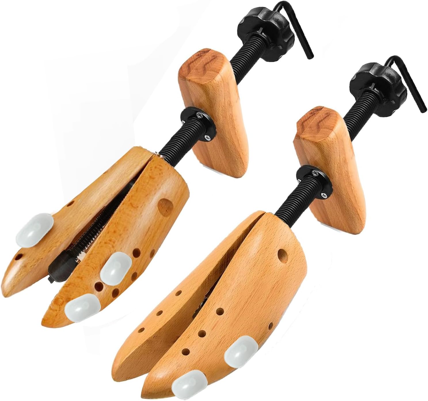 2PCS Professional Wood Shoe Stretcher Adjustable Width and Length Shoe Stretcher Widener Expander for Women and Men
