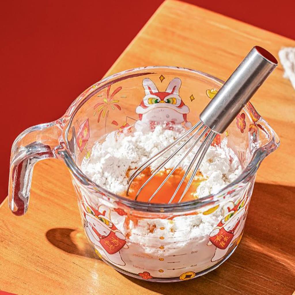 XMING Taza medidora de vidrio con tapa con escala resistente a altas temperaturas cocina for hornear harina taza de huevo batido taza de leche caliente (Size : B)
