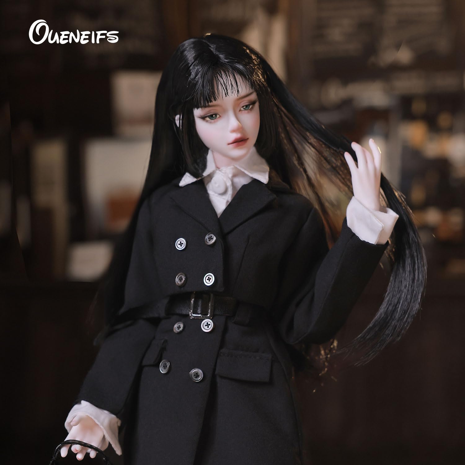 Oueneifs Anubis 1/4 Bjd Doll in Black Suit Resin Toy Gifts for 15+ Year Old (1/4 Anubis A), 10 x 19 x 51 cm - Image 2
