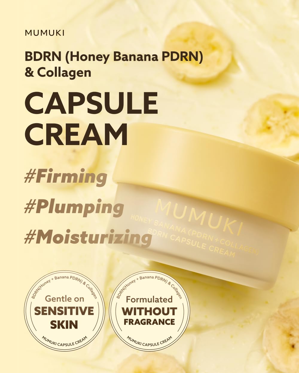 Honey Banana BDRN Capsule Cream Moisturizer with Plant PDRN, Collagen & Ceramide