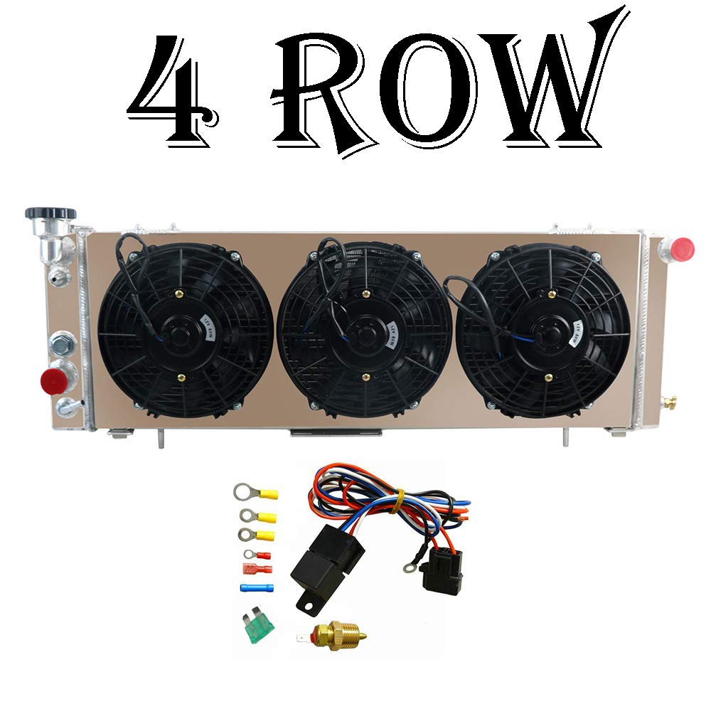 Amazon Com Alloyworks 4 Row Core Aluminum Radiator Shroud Fan Thermostat For 1991 01 Jeep Cherokee Xj Comanche 2 5l 4 0l L4 L6 At Mt Automotive