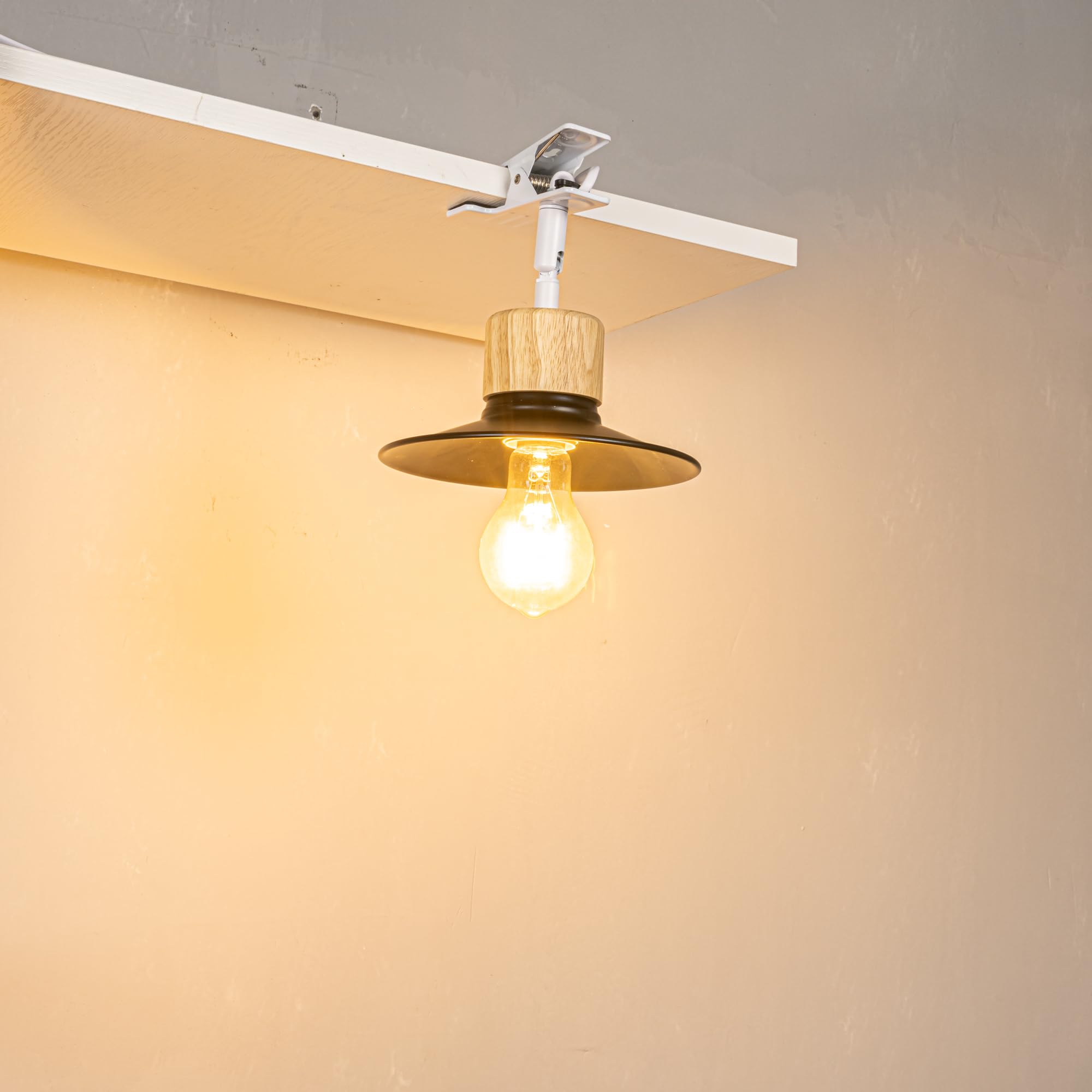 Verstellbare Klemmlampe mit E27-Fassung,1 Packung Leselampe mit 1,8 m Kabel, Dimmbar Nachttischlampe,Schreibtischlampe für Büro Heimgebrauch - 17x3CM Schwarz Lampenschirm- TD0603M