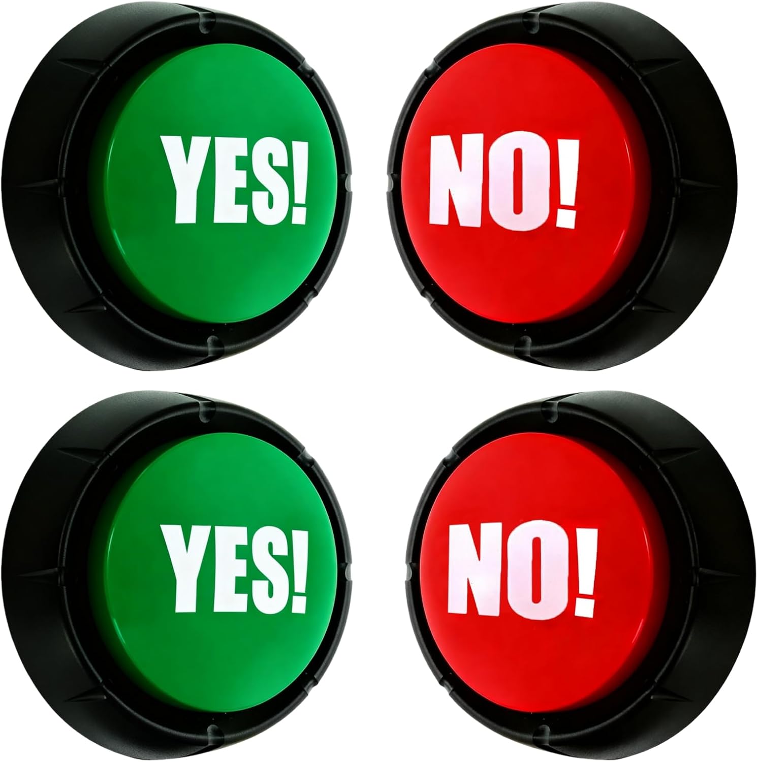 Cididu 4 Pack Game Answer Button, Yes and No Press Button Buzzer ...