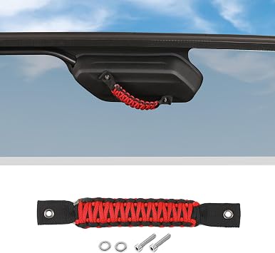 JWWY Tailgate Window Handle Rear Door Windshield Handle Fit for 2018-2024 Jeep Wrangler JL JLU Interior Accessories 1pcs Nylon Red