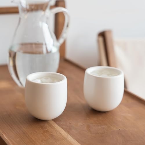 Miniatura 3 de MU MO Juego de 2 tazas de café expreso de cáscara de huevo de 7 onzas para bebidas de café, taza de latte, café moca y taza de té, tazas de café de