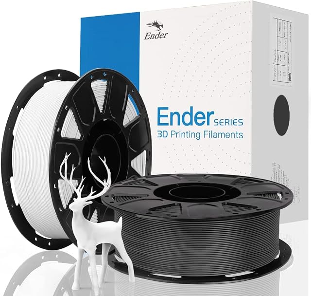 Creality Official 3D Printer Filament, Ender PLA Filament 1.75mm No-Tangling, Strong Bonding and Overhang Performance Dimensional Accuracy +/-0.02mm, 1kg/Spool*2