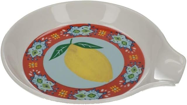 KitchenCraft World of Flavours Spoon Rest with Italian Style Design, Ceramic, Multi-Colour, 12.5 x 11.5 cm