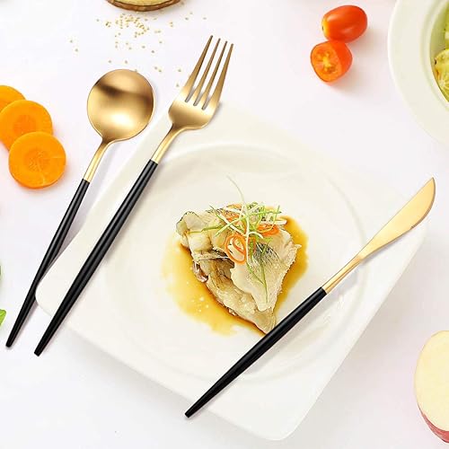 Miniatura 112 de AARainbow Juego de cubiertos de acero inoxidable de 8 piezas, portátil, reutilizable, juego de utensilios de viaje, incluye palillos, cuchillo