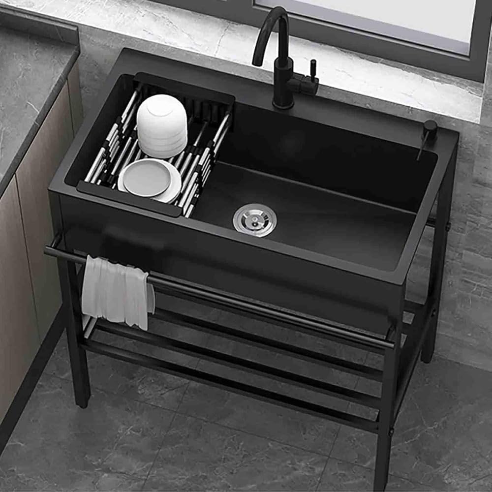 混合水栓式☆ステンレス製 業務用 1槽シンク 蛇口x1口 W700xD600xH780