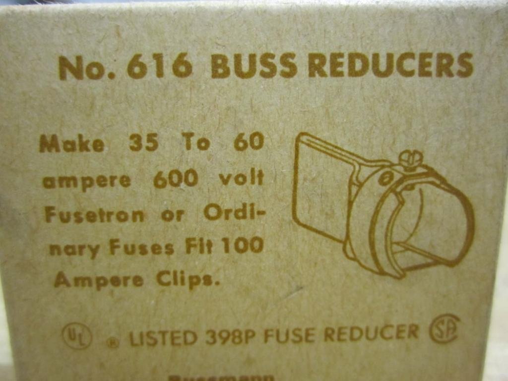 COOPER BUSSMANN 616 Fuse Reducer, 60AMP, 600VAC, 1PAIR/Box