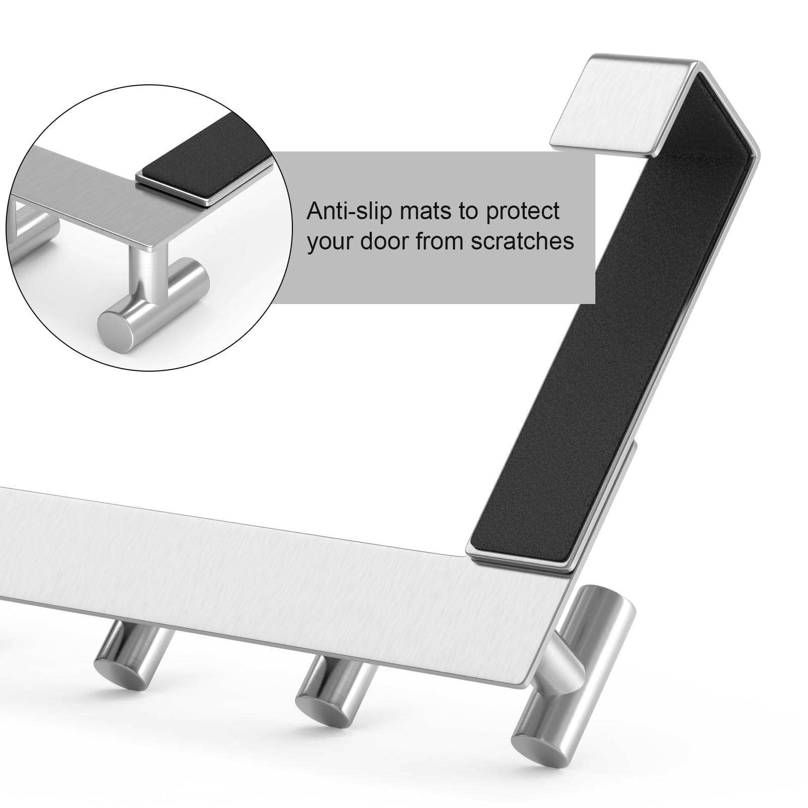 Silver Over-the-Door Hooks - 5 Hooks -4