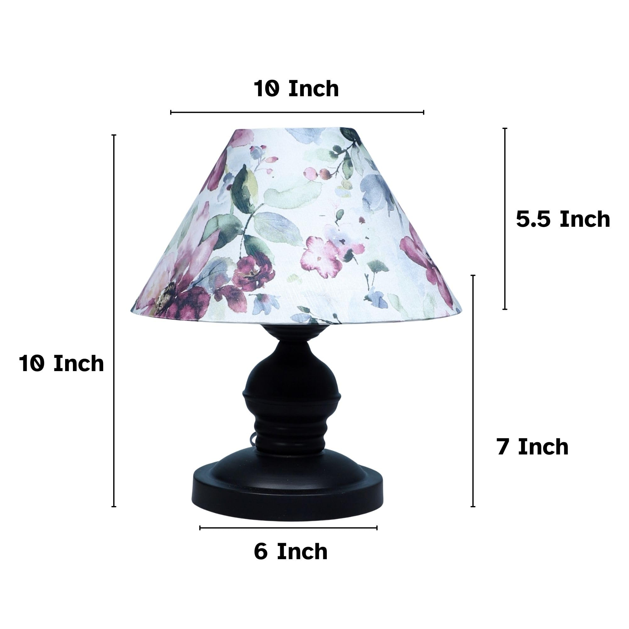 tu casa Urban Radiance Black Metal Table Lamp with Cobra Saffron Print Satin Shade | Decorative Lamp for Bedroom, Living Room, Lounge, Office & Study | Home Décor & Festival Gifting 1